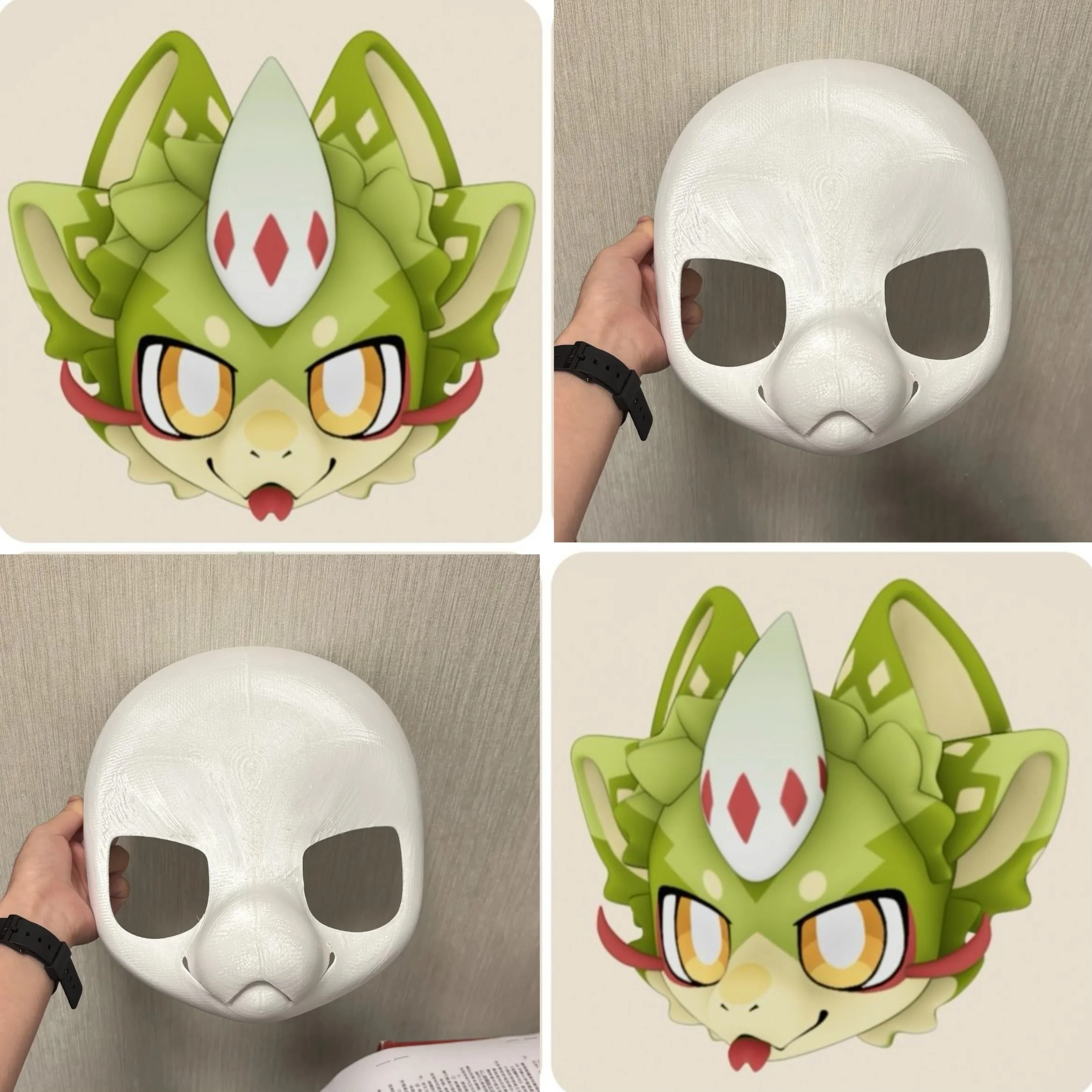 

Kemono Base Mask Demon Dog 3D Printing Semi Realistic Beast Suit Skull Cosplay Costume Accessorie