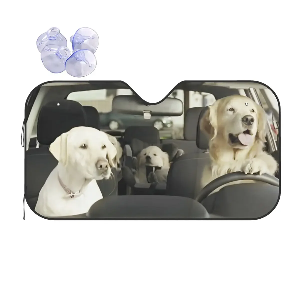 

Drive Car Dog Забавный индивидуальный солнцезащитный козырек на лобовое стекло 76x140 см, алюминиевая фольга, чехол на лобовое стекло автомобиля, защита от солнечной энергии