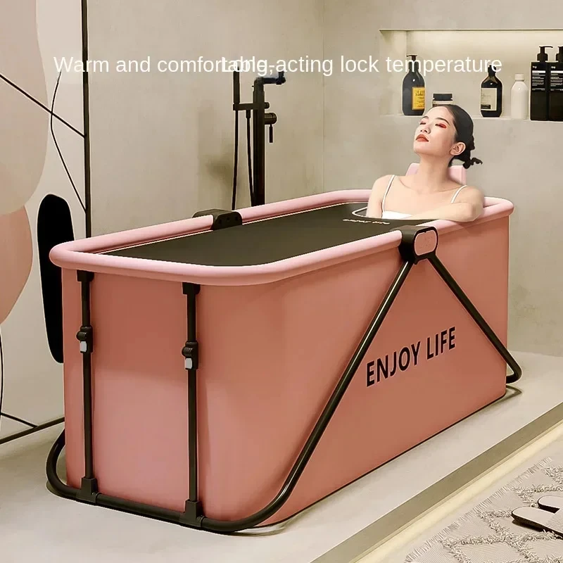 Folding home installation-free adult sauna bath tub baby bath tub children thickened bath tub Folding bathtub