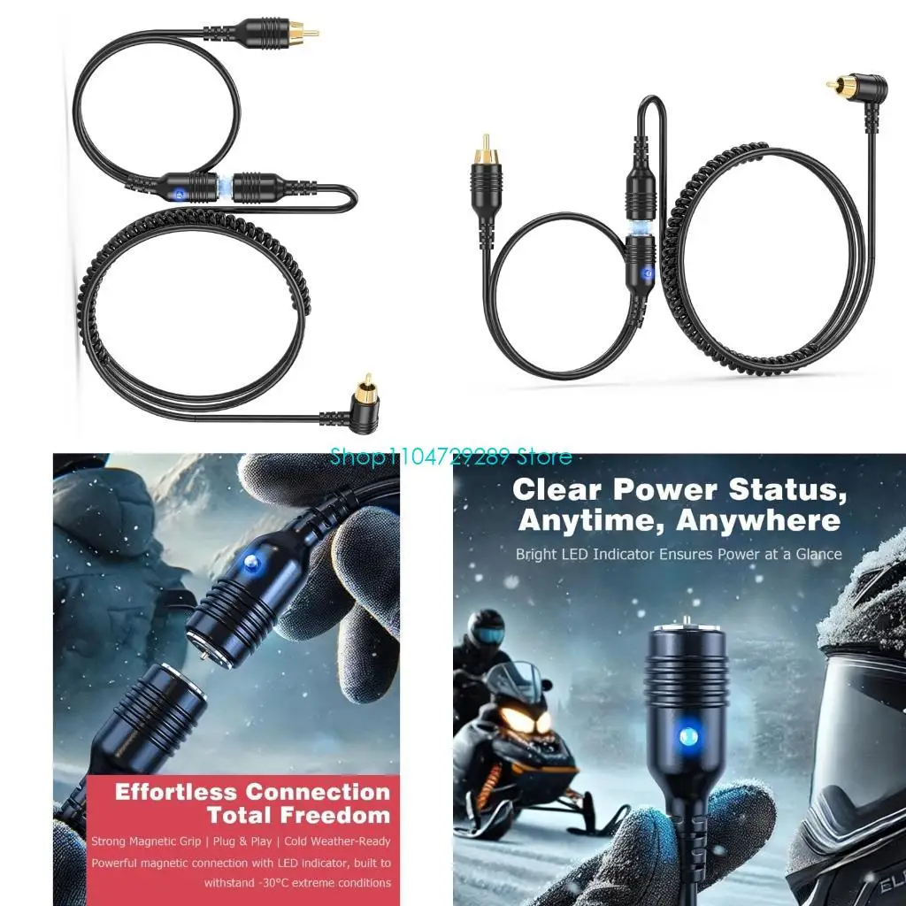 D8KE Strong Snowmobile Helmets Heating Wire Set With Connection for Winter