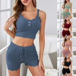 2024 Women's Sleep Pajama Sets Underwear New European and American Women's Pajamas Comfortable Milk Silk Home Clothes Lounge Set