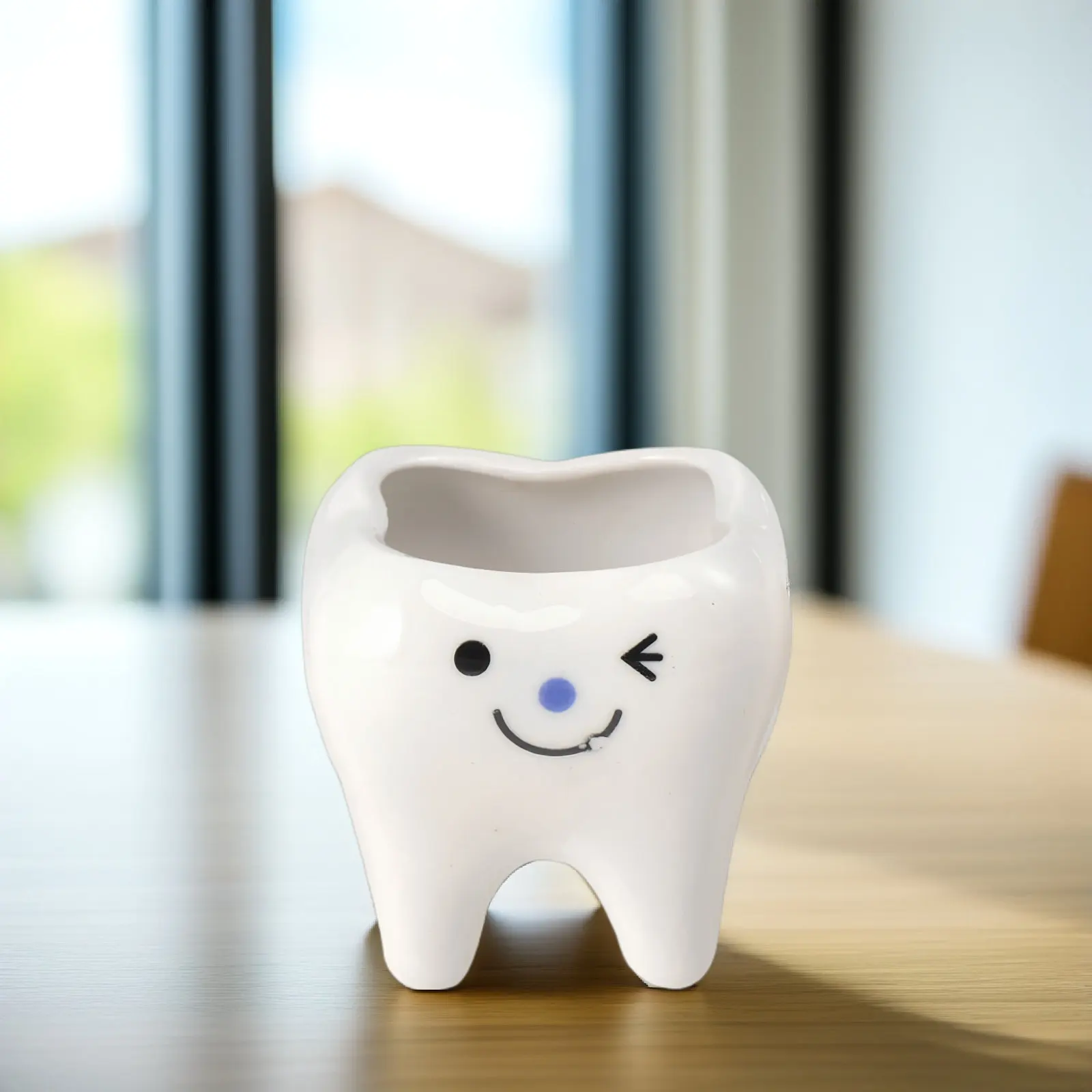 3Pcs Ceramic Flower Pot Set Unique Tooth Pattern Modern Decorative Planters for Home Living Room Bedroom Office Mall Hotel