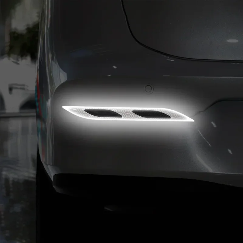 

2pcs/set Car Reflective Stickers Bumper Sticker Rear Bumper Collision Aafety Warning Sticker Car Exterior Decorative Accessories