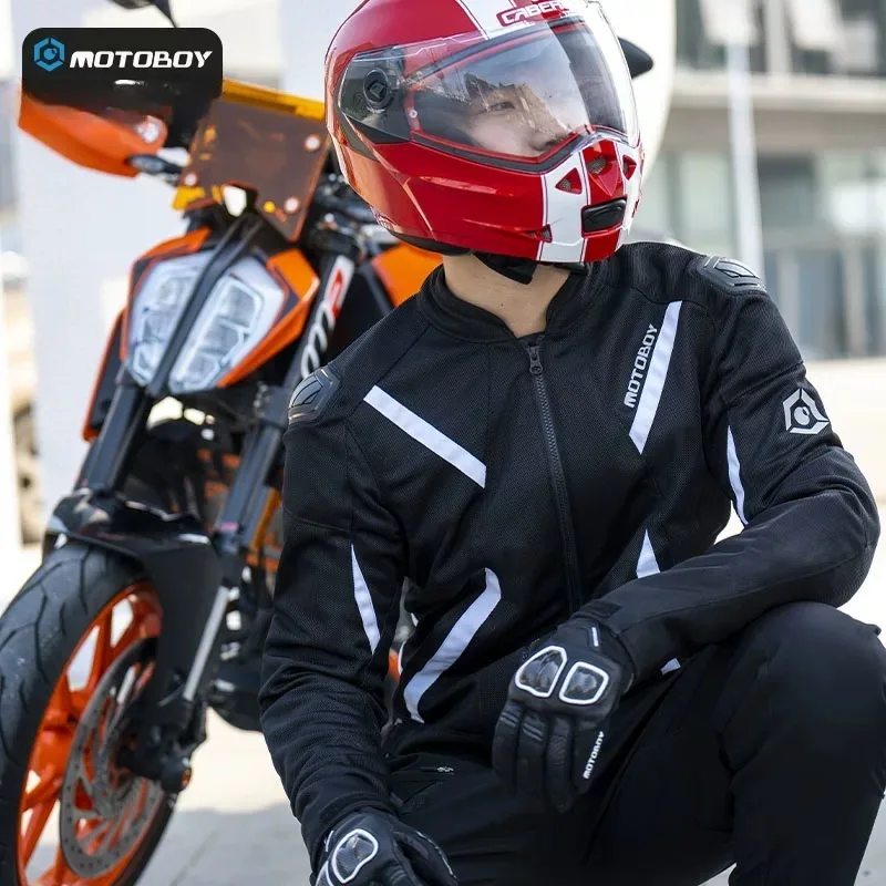 Summer Men Motocross Jacket Motorcycle Protective Gear Jacket Coat Male Racing Reflective Oxford Clothing Motorbike Jacket