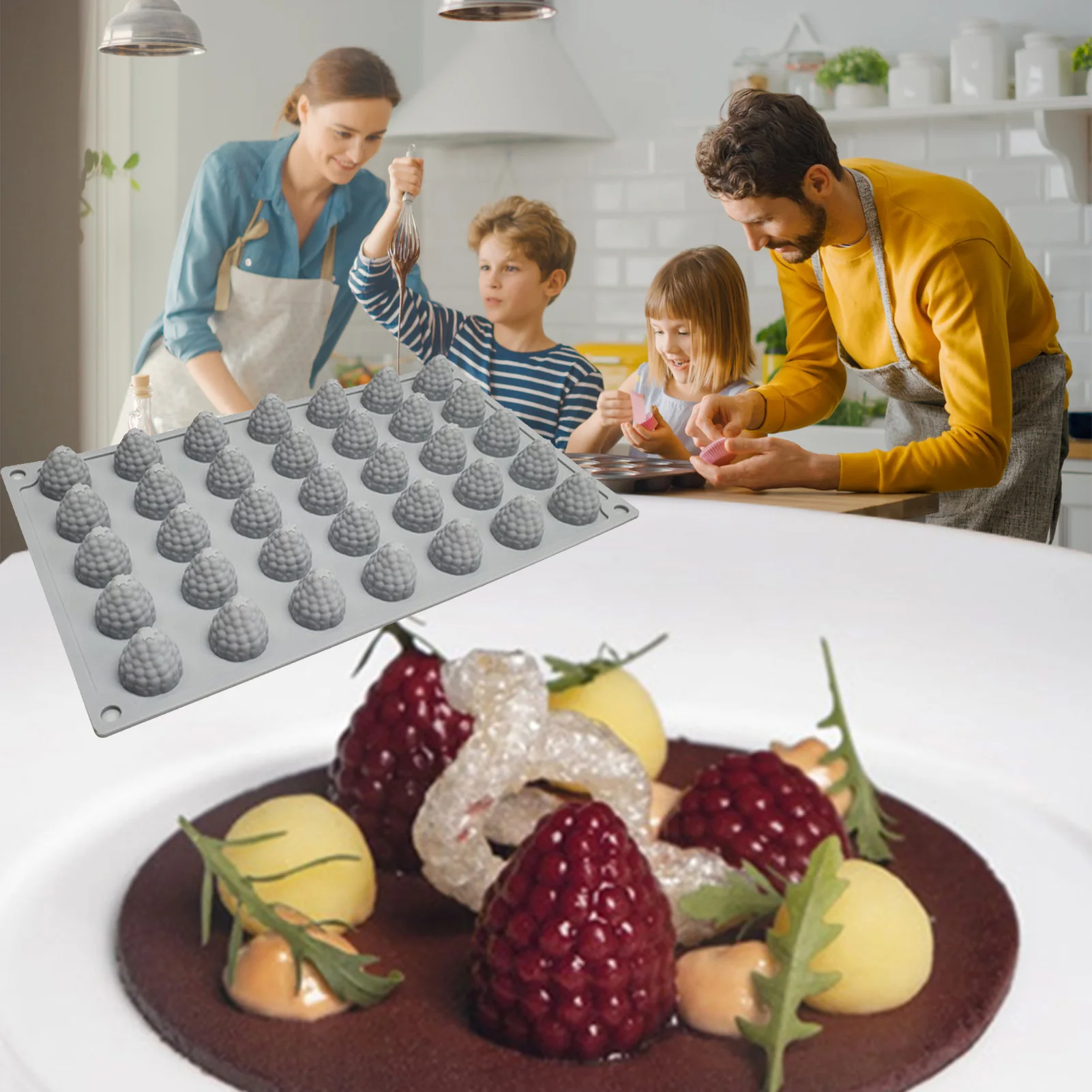 Fruit Shaped Silicone Fondant Molds Easy to Use and Demolding Multifunction Mold Suitable for French Dessert Cake Mousse