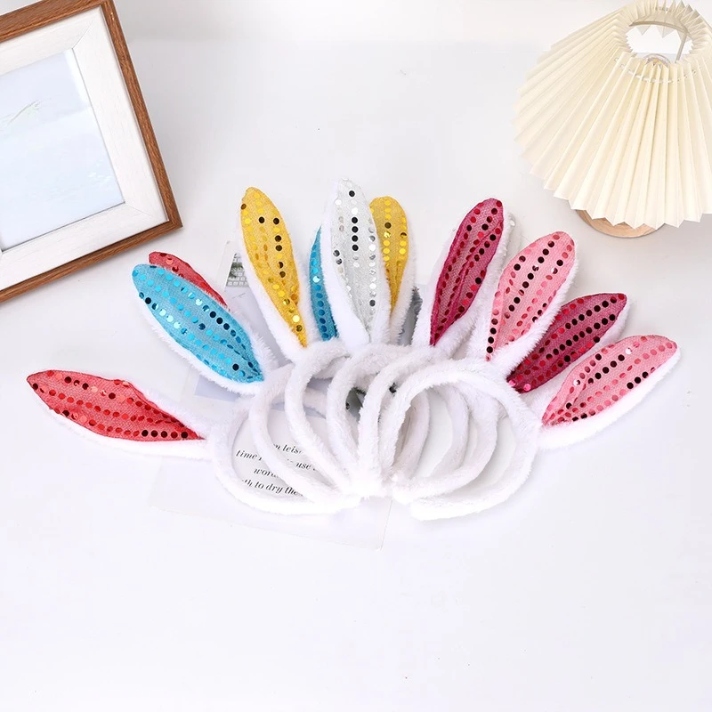 

10pcs Children's Sequin Rabbit Headband Halloween Party Cosplay Rabbit Ear Headwear