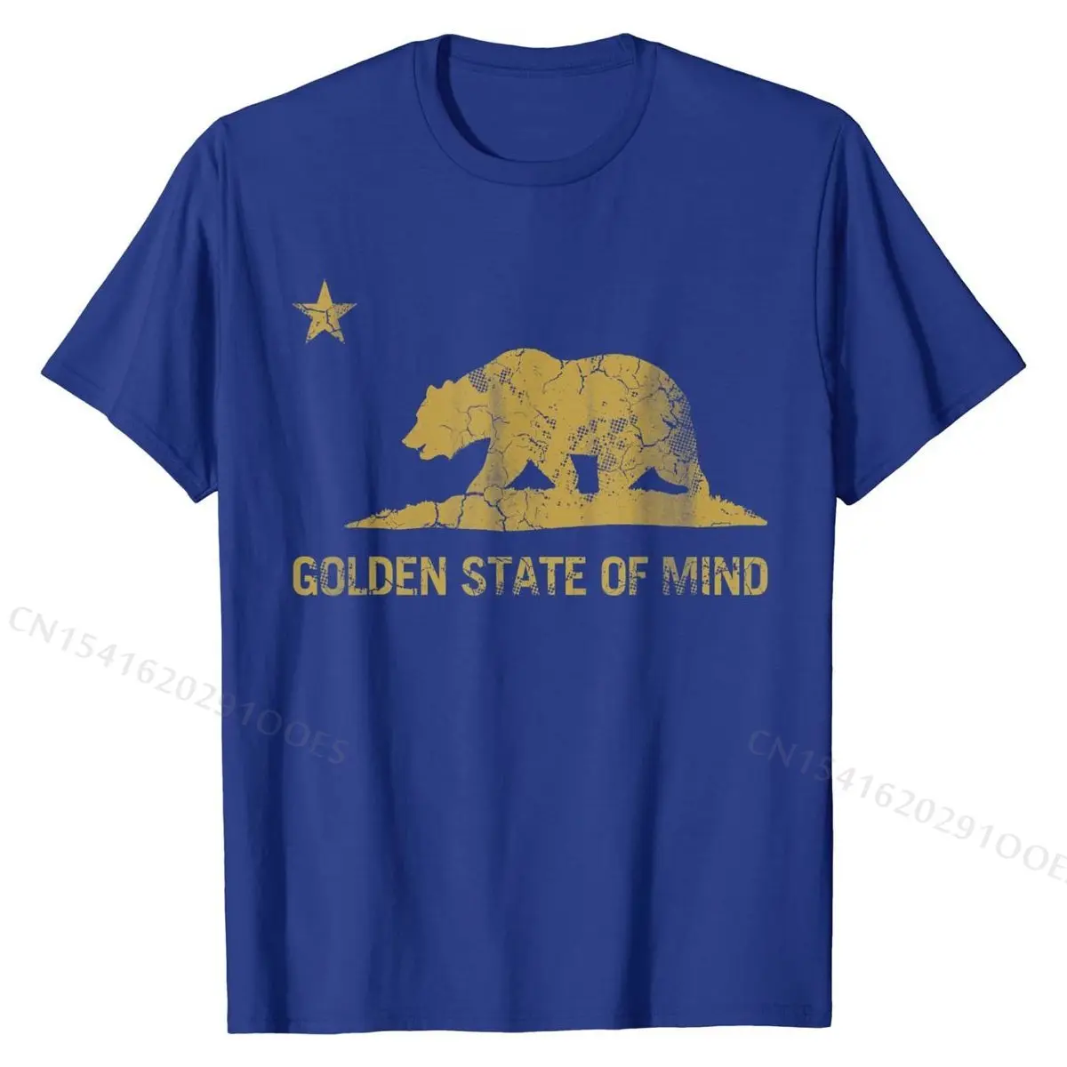 California Golden State Of Mind Retro Fade T-Shirt Funky Men Top T-shirts Cotton Tops & Tees Normal