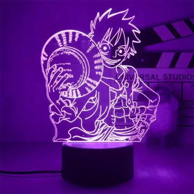 One Piece Zoro Luffy Nami Anime Night Lights Action Figure 3D LED Color Changing Toys Doll Usopp Sanji Chopper Hancock Xmas Gift