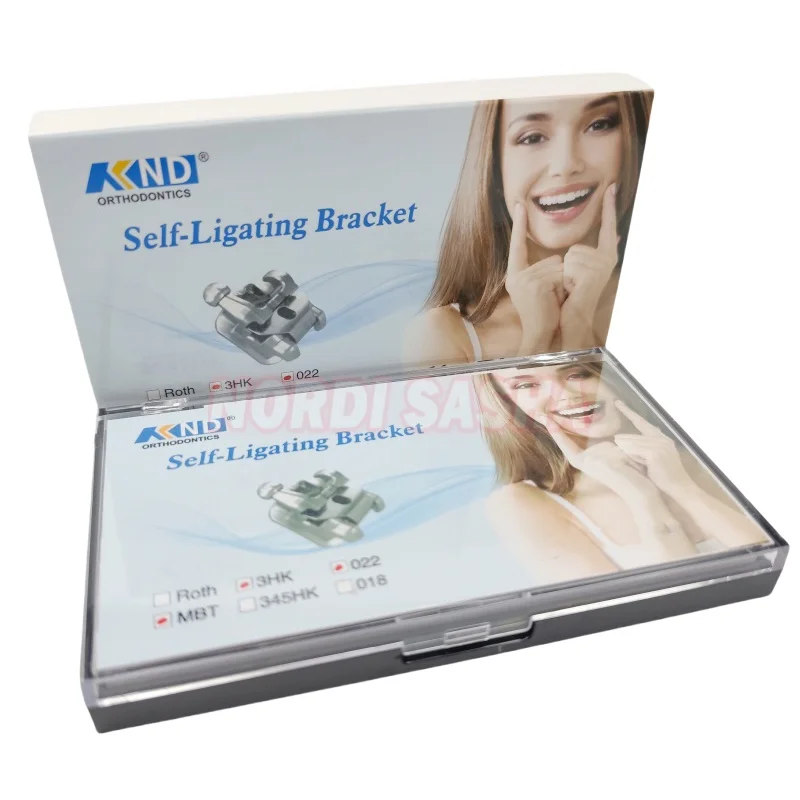 28 unids/caja KND soporte autoligado de Metal activo Roth/MBT 022 018 soportes de autoligado de Metal de ortodoncia Dental comodidad portátil