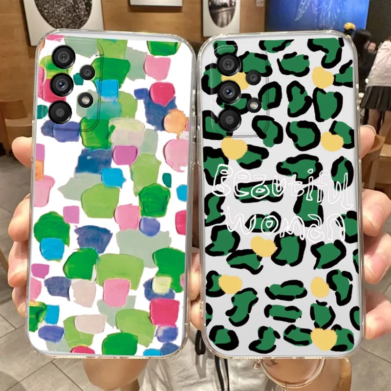 

Leopard Print Cartoon Panda Butterfly Phone Case For Samsung A53 A33 A73 A23 A32 A12 A22 4G A52 A72 M33 M53 A22 A32 5G M13 Cover