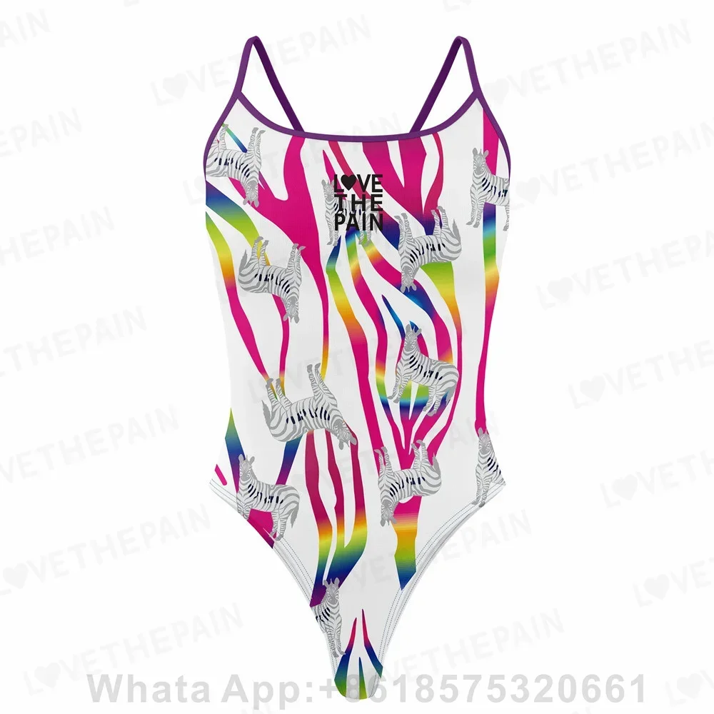 2023 Love The Pain Women Summer Competitive Swimwear Sexy One Piece Professional Training Swimsuit Beach Swimsuit Monokini