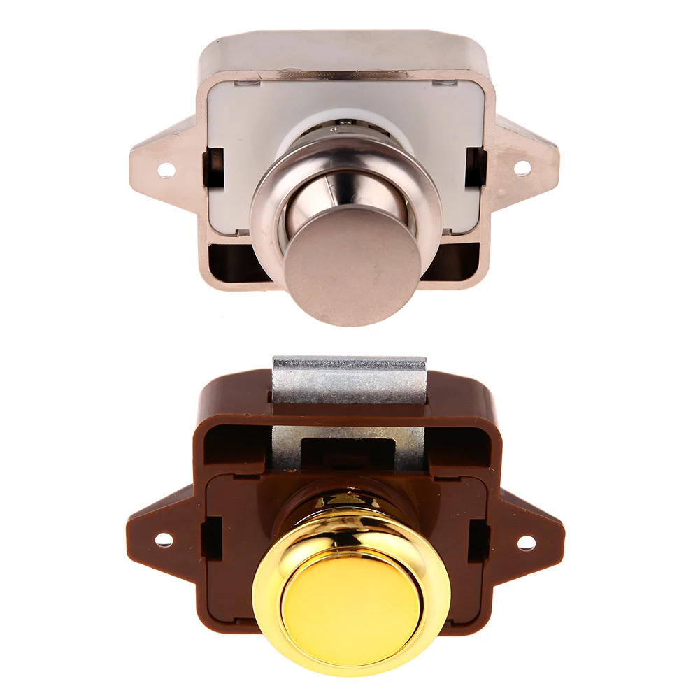 Push Button Latch Zinc Alloy Cabinet Door Catch Lock Keyless Cupboard Locks for Motorhome Caravan