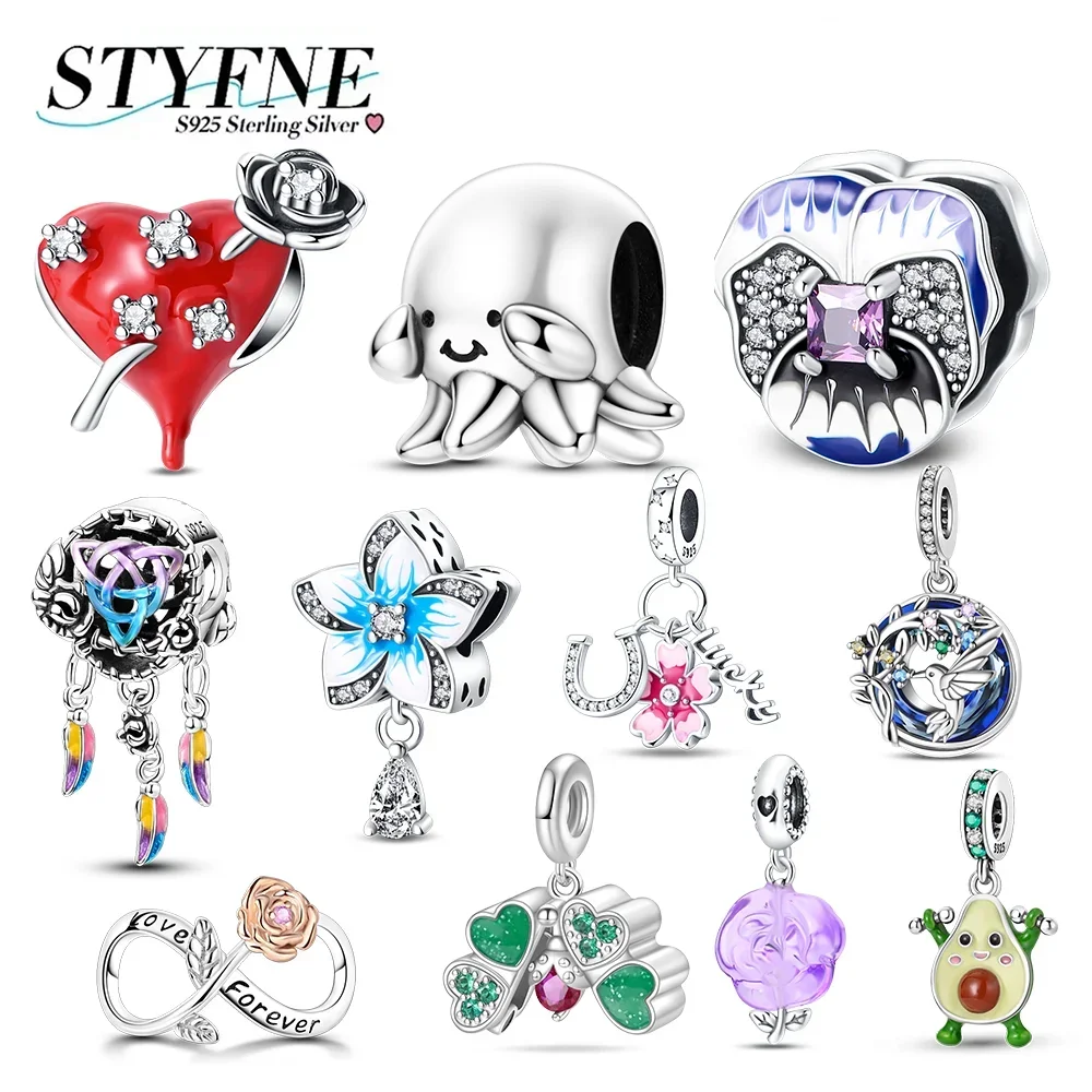 Charms Plata 925  Butterfly Snake Hedgehog Beads For Charms 925 Sterling Silver Bracelet Beads Jewellery Making Women's Gift