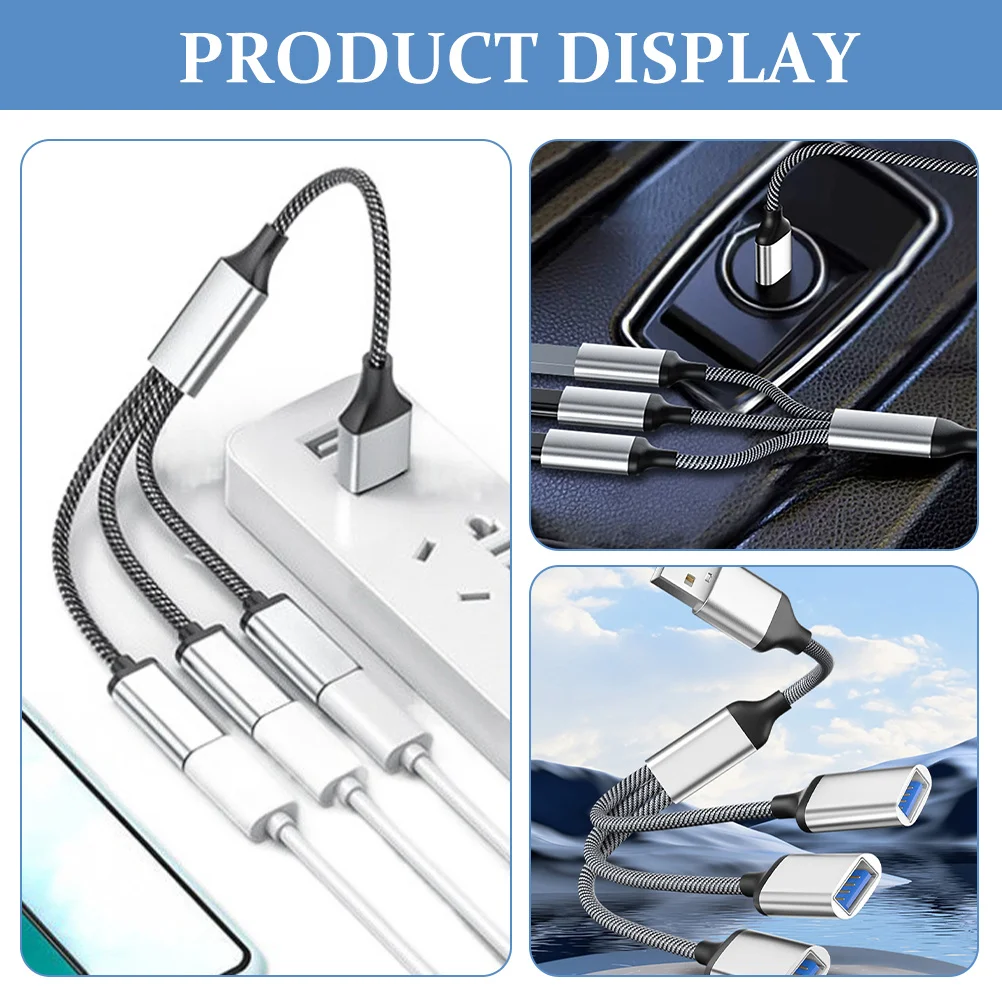 

USB 1 to 3 Port Splitter High Speed Portable 3 Way USB Hub Cable for Laptop Computer Data Transfer Power Adapter