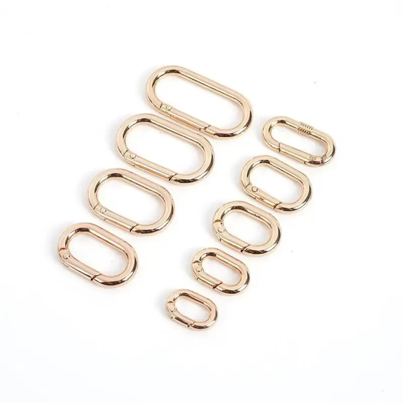 5pcs Oval Spring O Ring Openable Leather Bag Handbag Strap Buckle Connect Keyring Key Dog Chain Snap Clasp DIY Bag Accessories