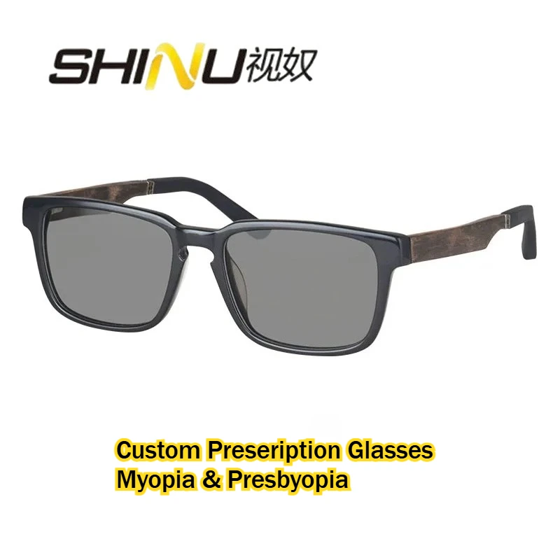 SHINU multifocal glasses men reading glasses men myopia progressive far and near freeform lens as buyer prescription customized