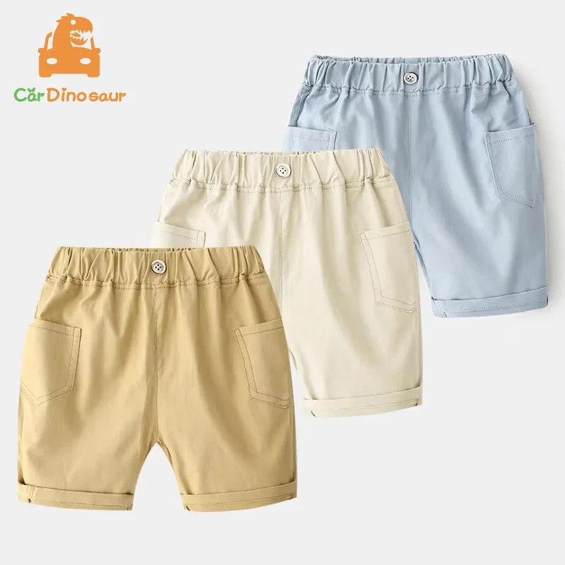 2025 Summer 3 4 5 6 8 10 12 Years Eurpean Preppy School Style Cotton Sports Solid Color Handsome Kids Baby Boy Pirate Shorts