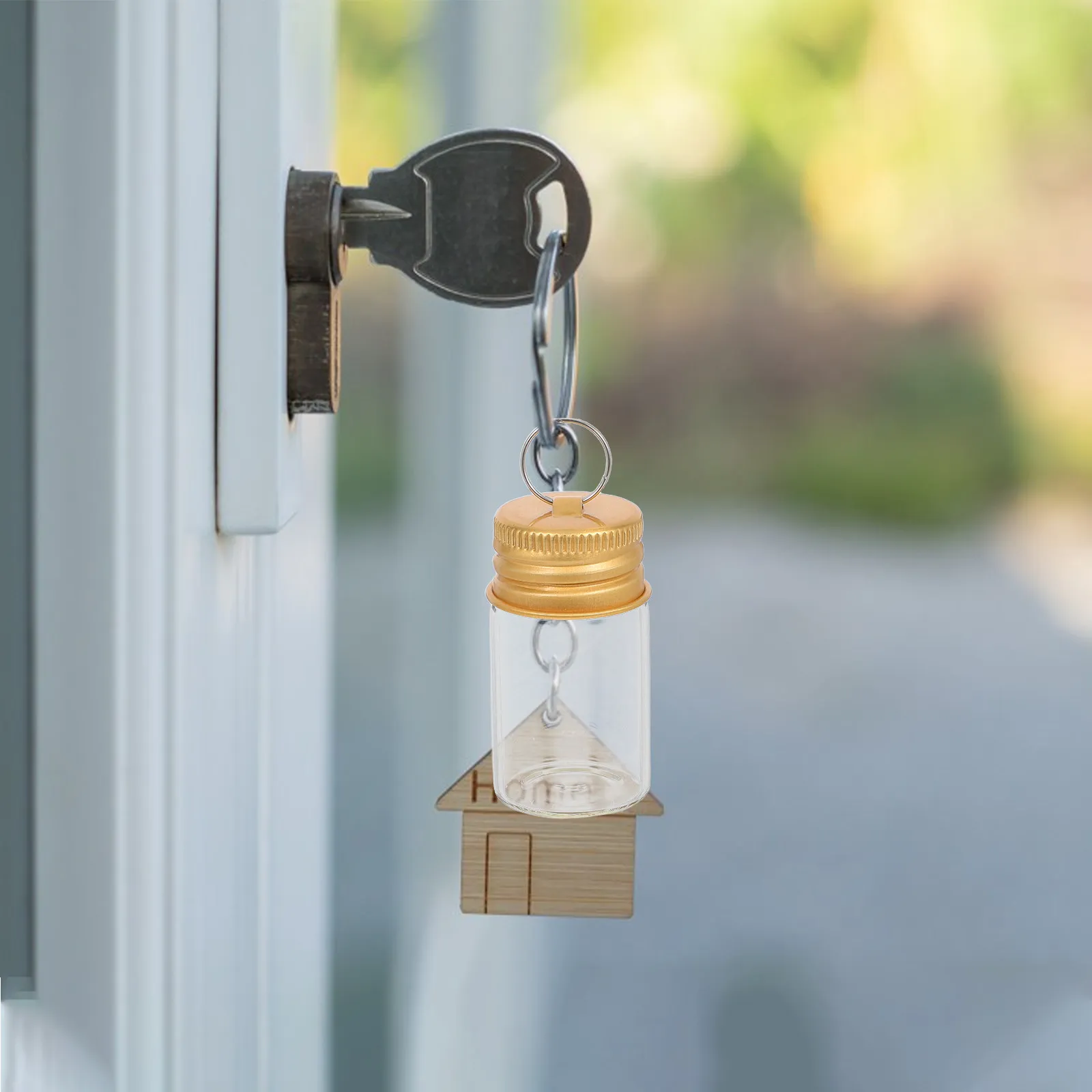 30Pcs Mini Glass Wishing Bottle Keychain 7Ml Drifting Bottle Pendant Transparent Cork Stopper DIY Charm Bag Accessory Graduation