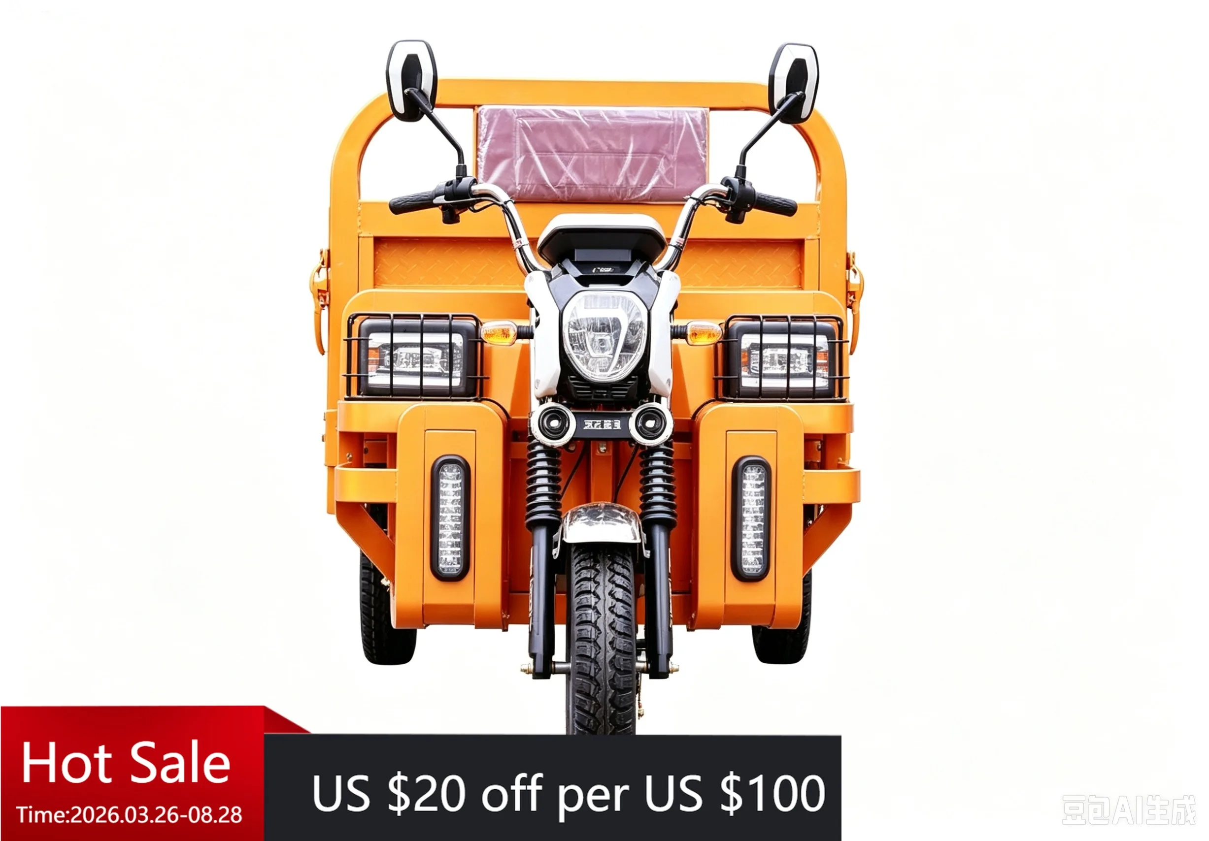 Tc 1.6m adult electric freight tricycle 60v heavy-duty tricycle motorcycle, open body 800kg + payload 30-50km/h 2 people ride