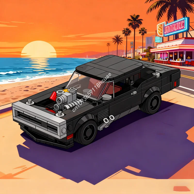 321 قطعة MOC دودج تشارجر مخصص مدينة أبطال نموذج اللبنات لعبة الهندسة المعمارية لتقوم بها بنفسك الإبداعية الطوب هدية الكريسماس عيد ميلاد #1