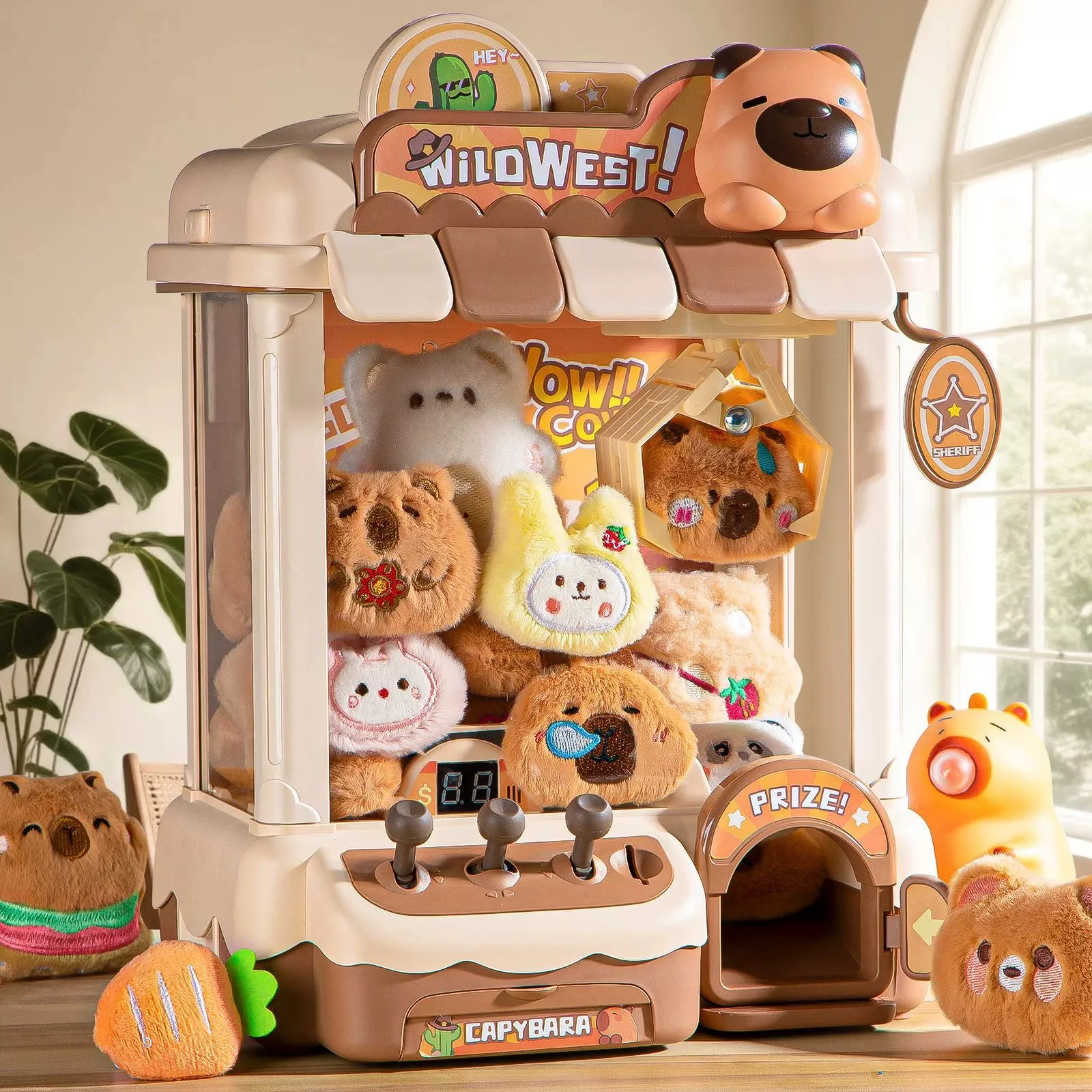 DIY Automatic Doll Machine Kids Coin Operated Play Game Mini Claw Catch Toys Crane Machines Music Doll for Christmas Gifts