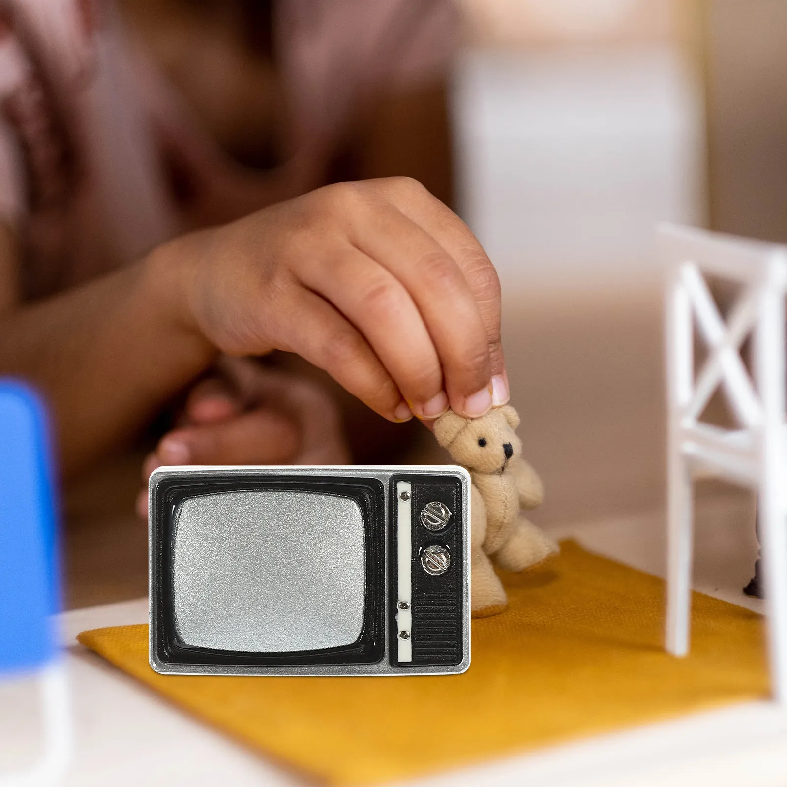 

Mini TV Small Screen Ornament Decorative Miniature Furniture Suitable for Mini House Landscaping Scene Home