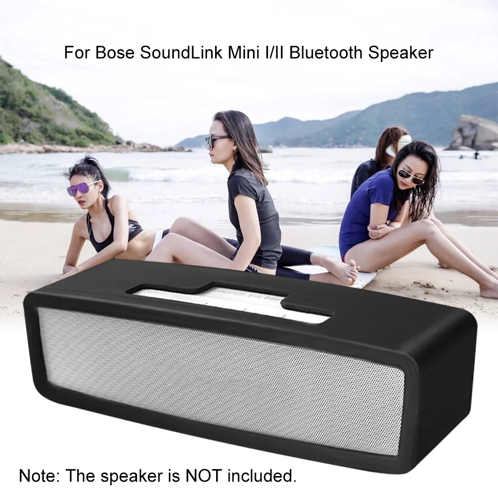 حافظة من السيليكون المحمولة لـ Bose SoundLink Mini I/II سمّاعات بلوتوث حافظة سفر واقية من السيليكون الناعم حقيبة تخزين الصوت C