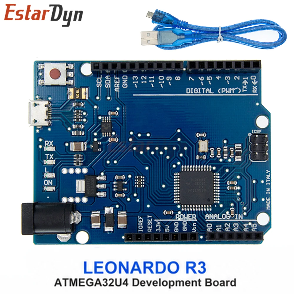 Estardyn Leonardo R3 ATmega32U4 Development Board Micro USB 5V 16MHz with Bootloader DIY Starter Kit Module