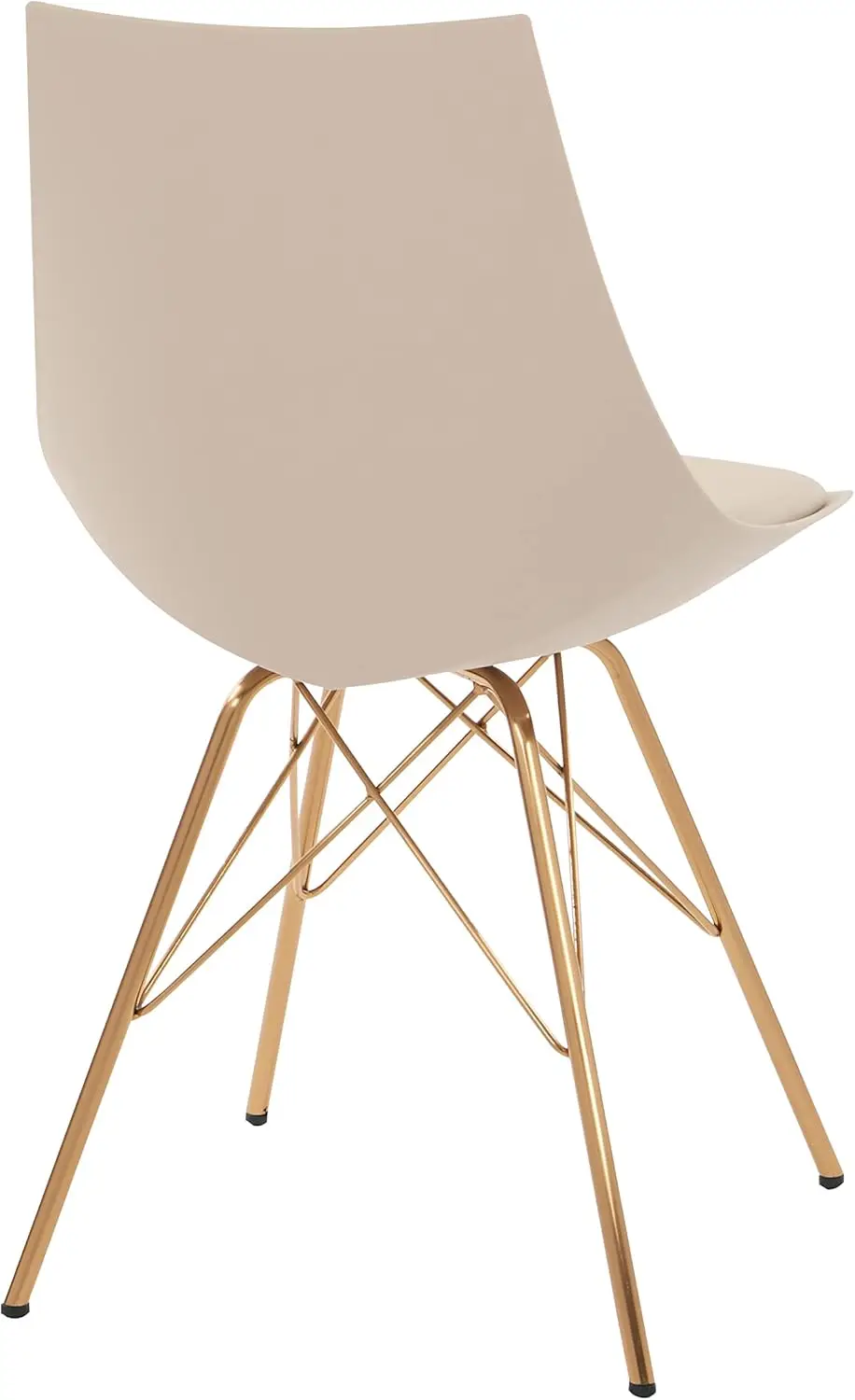 Oakley Mid-Modern Bucket Chair, Kunstleder, Creme
