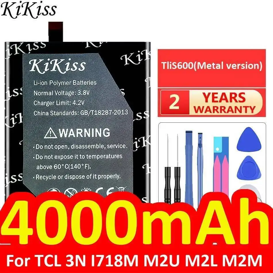 Tlis600 Metal Version Mobile Phone Battery Reliable Replacement 4000Mah For Tcl 3N I718M M2U M2L M2M