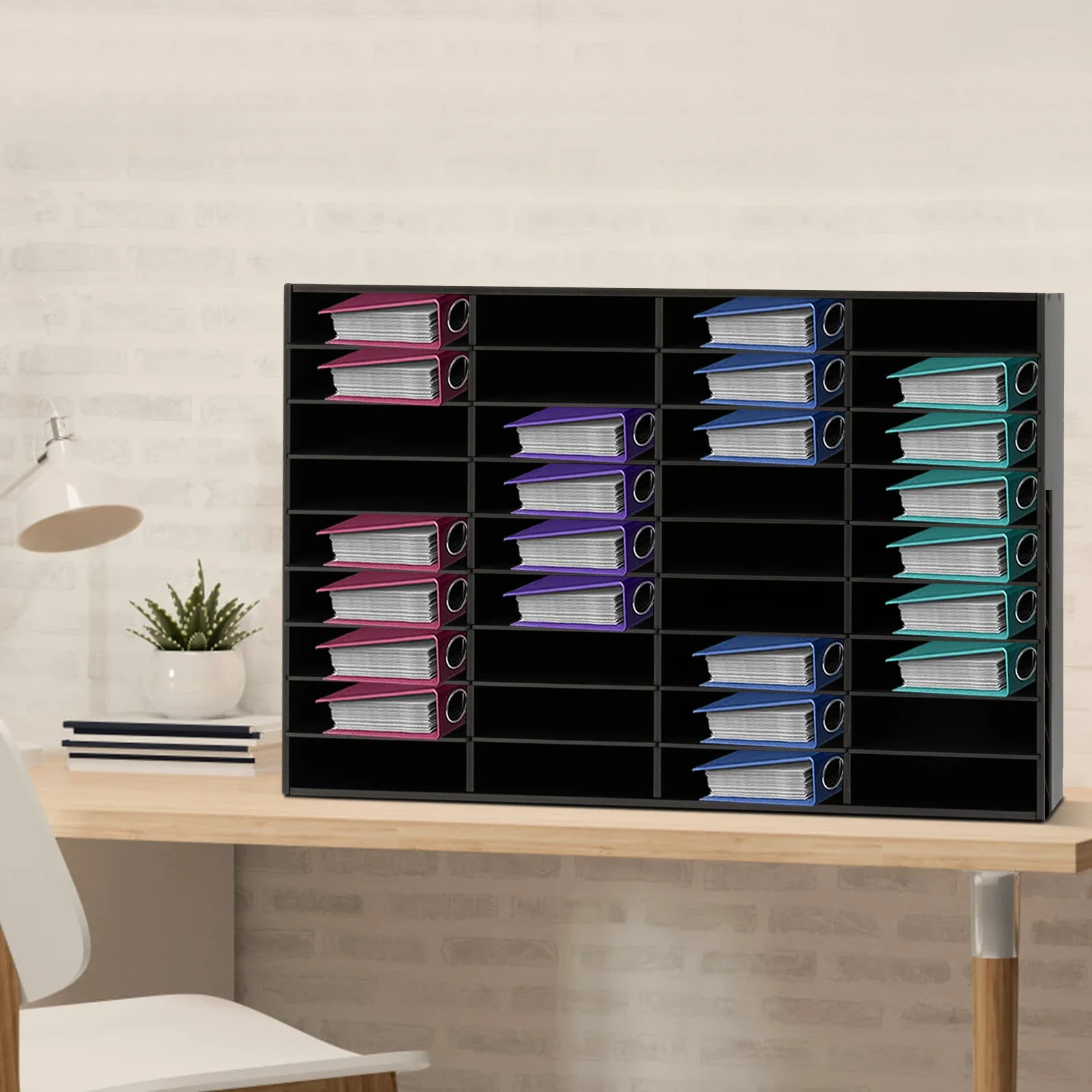 36 Slot File Classification Cabinet - Black for office school to store office supplies, folders, personal items
