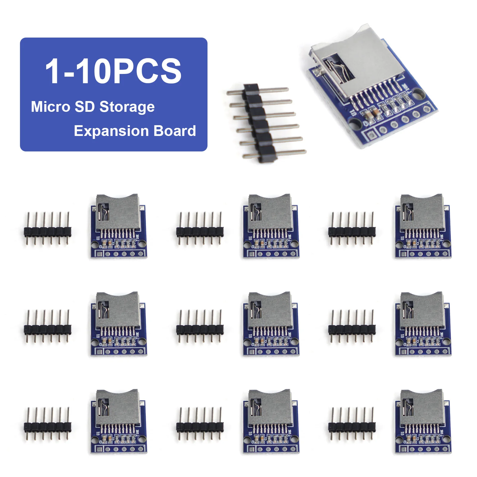 1-10pcs Micro Mini SD Storage Expansion Board Mini Micro SD TF Card Memory Shield Module With Pins for Arduino