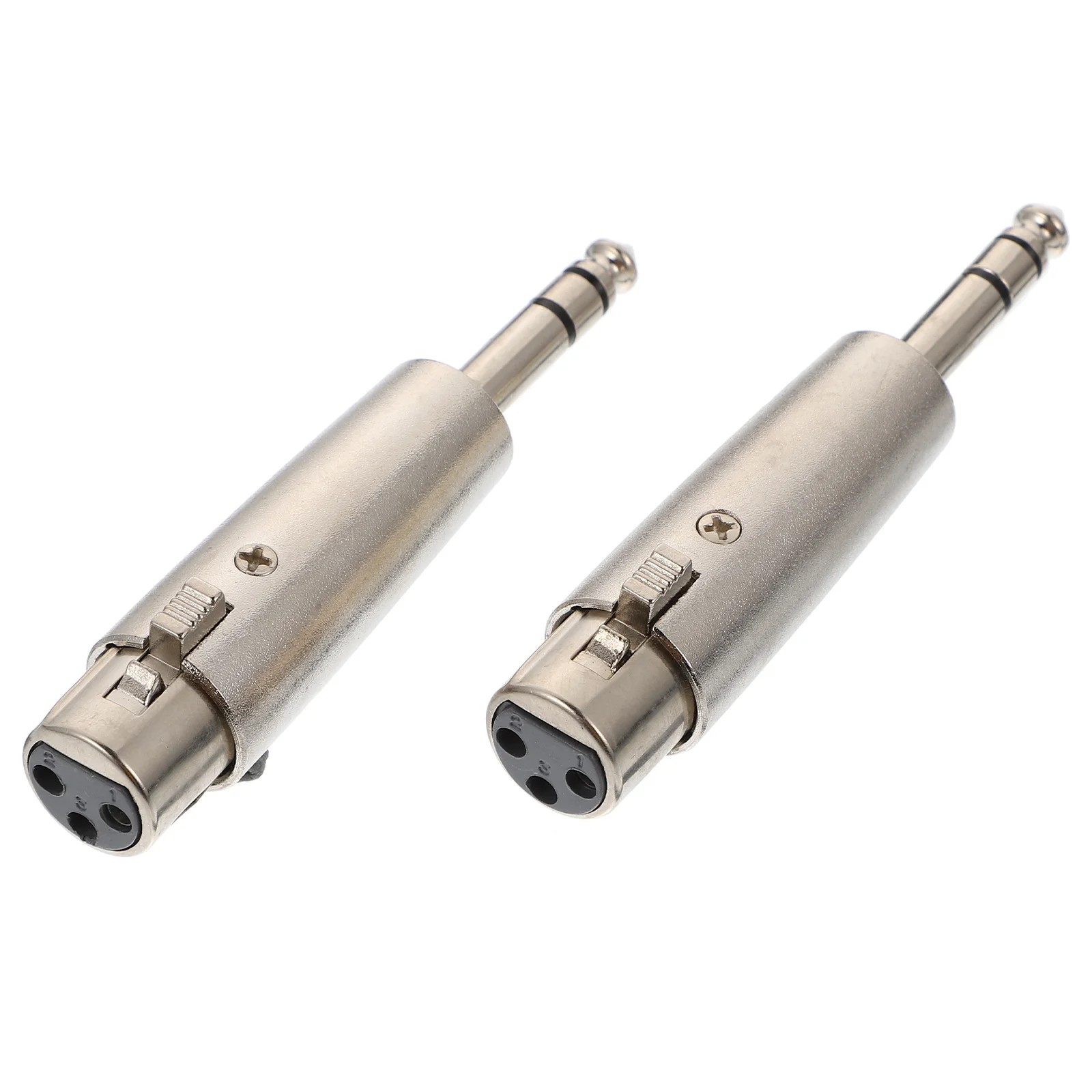 

2Pcs Xlr 3-Pin Female to 6.35mm Stereo Male Mic Audio Adapter Zinc Alloy Shell Noise Protection for Recording Studio Stage Audio