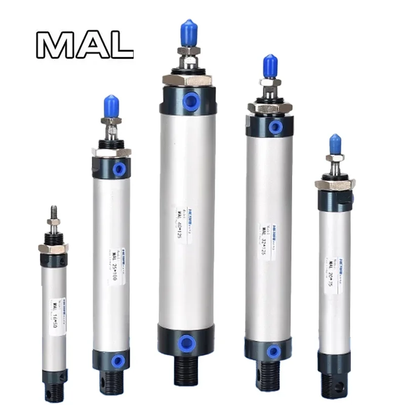 

Air Pneumatic Cylinders Double Compressed Mal Mini Bore 16/20/25/32mm 40mm Stroke 25/50/75/100 200 400 Single Lever Air Cylinder