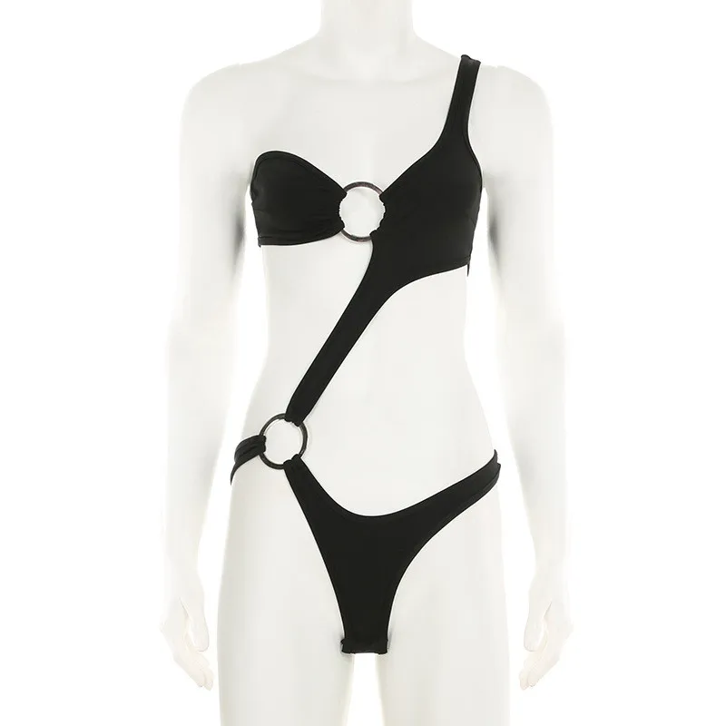 Sexy One-Pieces Women Bikini Sets Summer Black Backless Swimming Bathing Suit Fashion Holiday Beachwear Swimsuit Dropshipping