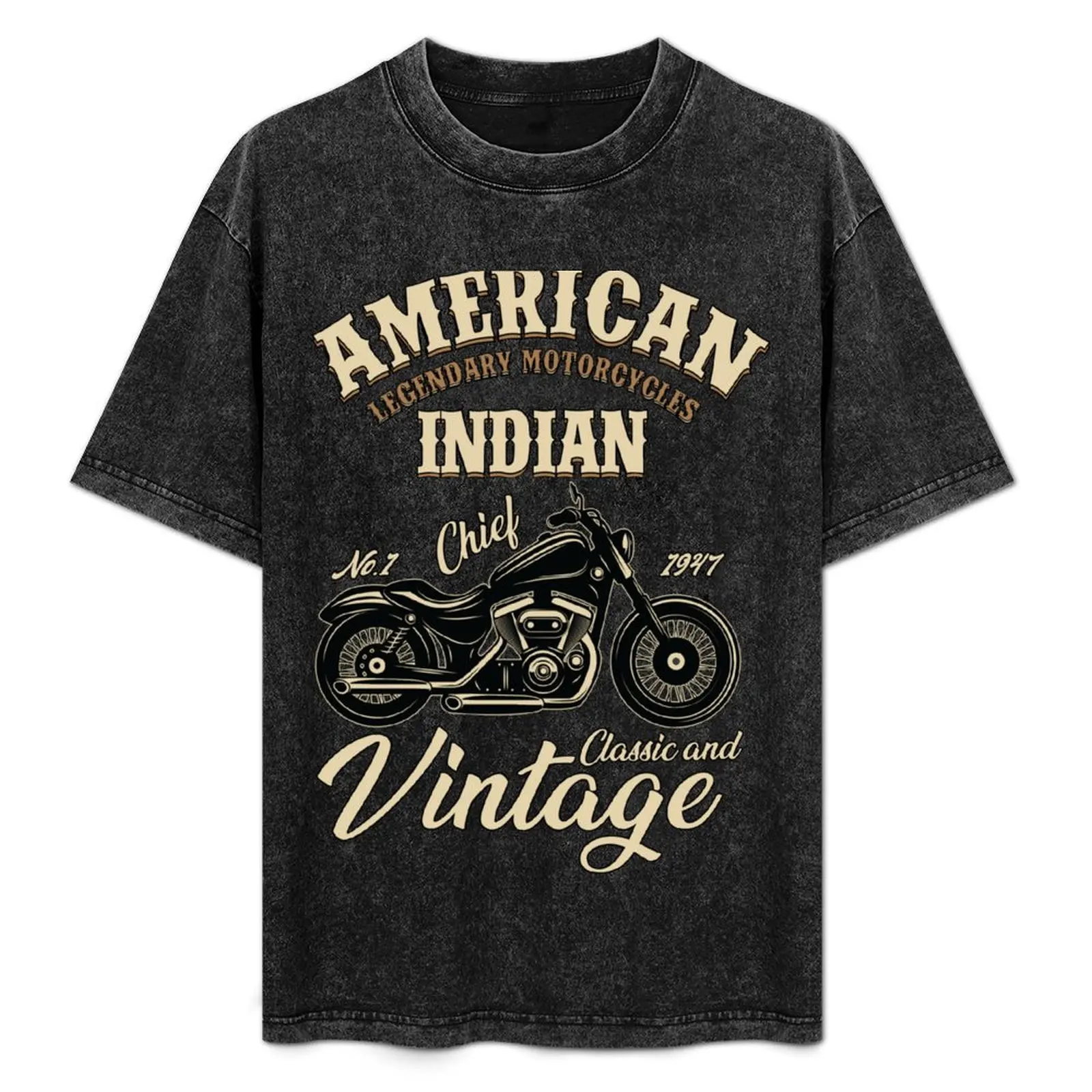 American Legendary Motorcycles Indian Classic And Vintage T-Shirt Christmas Casual Short Sleeve Top