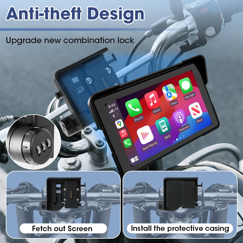 Jansite اللاسلكية CarPlay أندرويد السيارات المحمولة دراجة نارية لوحة القيادة الرقمية شاشة الملاحة الخاصة لسيارات BMW R1200GS R1250GS