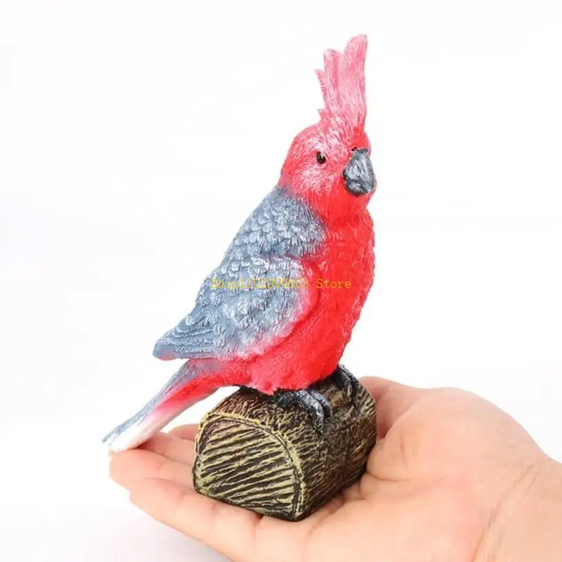 テーブル アクセサリー ミニチュア カカトゥア フィギュア スケール モデル オウム リアルな S J0MF 付き