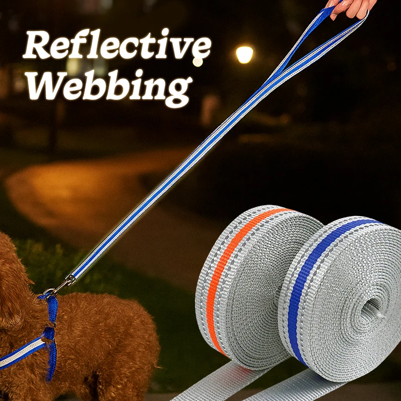 

15/20/25mm Night Running Clothing Decoration Reflective Ribbon 5/10M Webbing Nylon Tape Pet Collar Fluorescence Strap Supplies