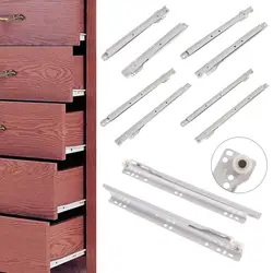 1Pair Durable Two Section Clothing Two Cabinet Rails Drawer Track Slides Computer Table Chute Cabinets Keyboard Roller