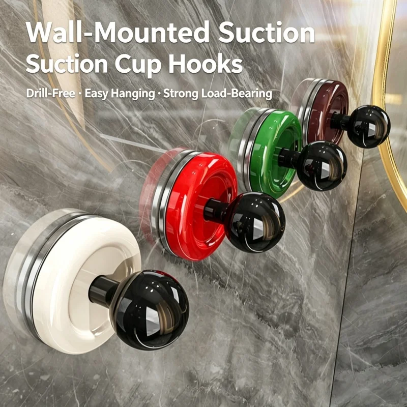 Colorful strong suction cup hook vacuum suction cup bathroom kitchen hook strong fixed hook for bathroom area towel handbag