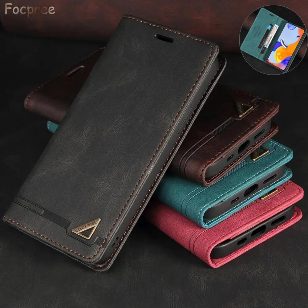 

Slim Magnetic Flip Wallet Card Leather Case For iPhone 15 Plus 14 Pro 13 12 11 SE 2020 XR XS Max 8 7 Plus shockproof Phone Cover