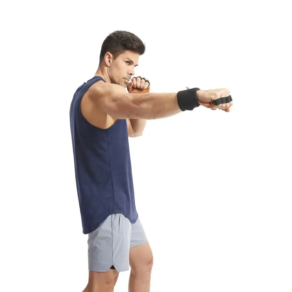 1 Pair Cowhide Weight Lifting Gloves Non-Slip Breathable Ventilated Gym Wristband Pull-up Deadlift Fitness Workout Gloves