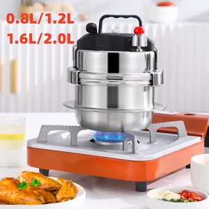 Small stainless steel pressure cooker, gas induction, cooking pressure, outdoor camp, house, 0.8l 1.2l 1.6l 2L 8 Main Sales Pressure Pans - №8
