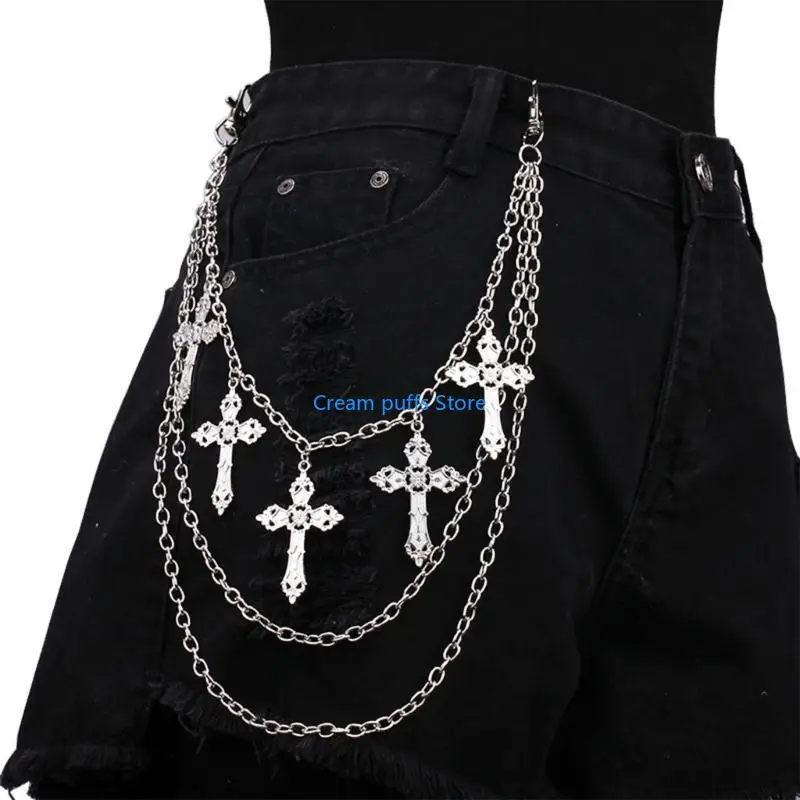 50le pantaloni hip hop per ballerini punk egirl eboy harajuku jean side punk catena