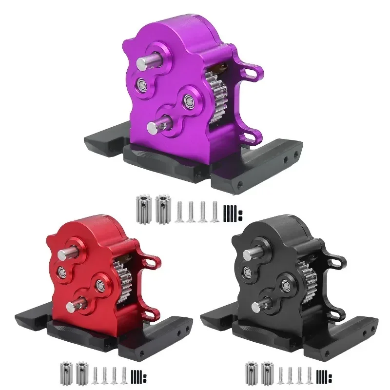 Aluminum Dual Transmission Dig Overdrive Gearbox with Delrin Skid for 1/10 RC Crawler LCG Cheater Rigs Capra SCX10 PRO Upgrade