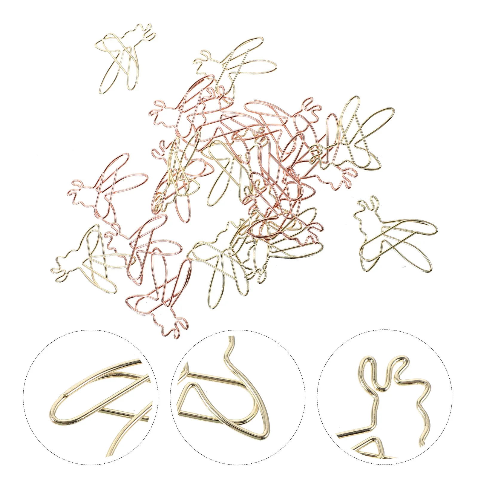 

20Pcs Cute Bee Pattern Paper Clips Sturdy Zinc Alloy Small Creative Metal Clips for Office School Home Use Memo Photo Note File