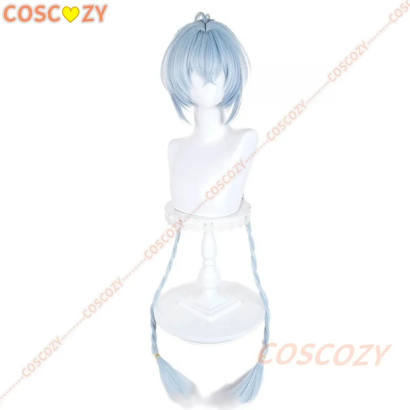 Zenless Zone Zero Lucia Cosplay Wig Long Light Blue Braids Hair Bun Wigs For Women Girls Spook Shack Party Carnival Free Wig Cap