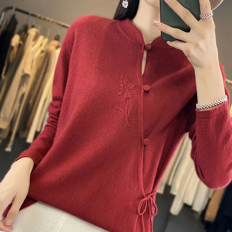 

2023 Cashmere Sweaters Women Cardigans Japanese Style Jackets Warm Soft Female Long Sleeve Jumpers 4Colors Tops NJ