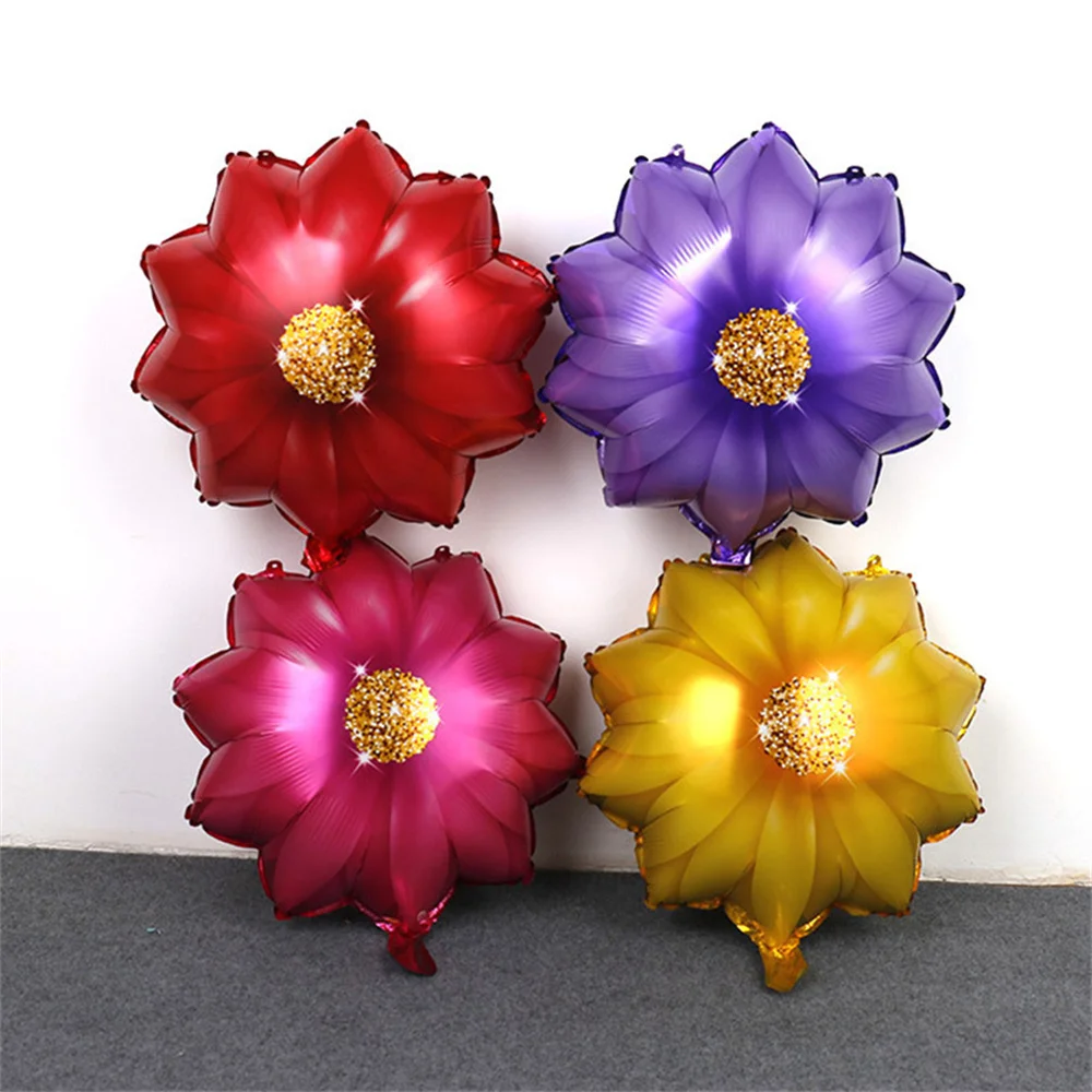 

4pcs 18 Inch Red Pink Yellow Purple Flower Foil Balloons Multicolor Daisy Balloon Wedding Birthday Party Decorations